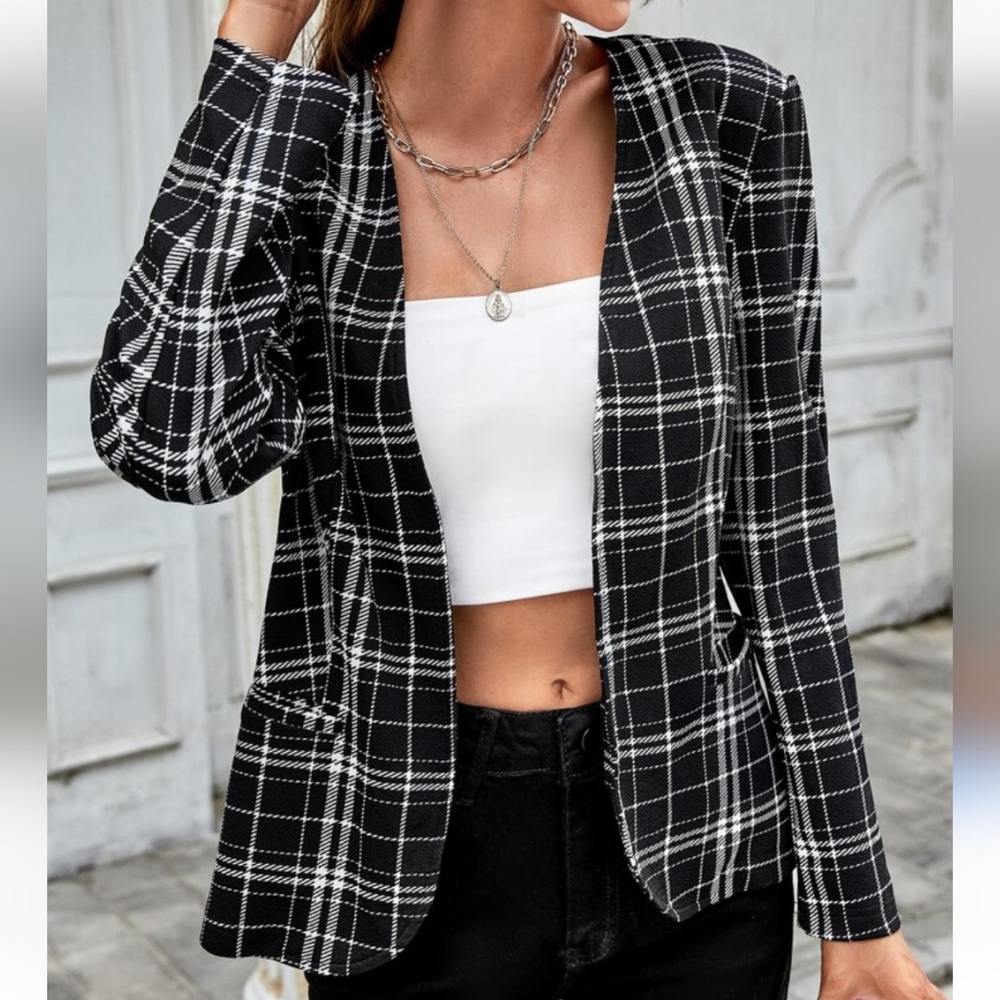 Shein plaid blazer